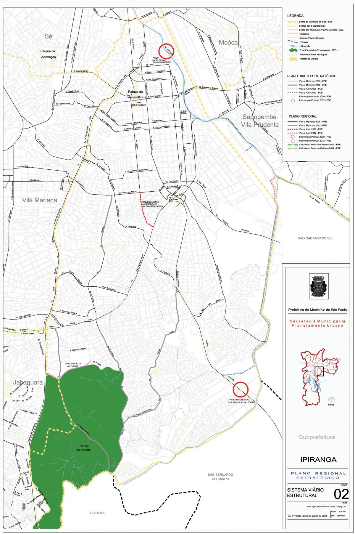 خريطة Ipiranga ساو باولو - الطرق