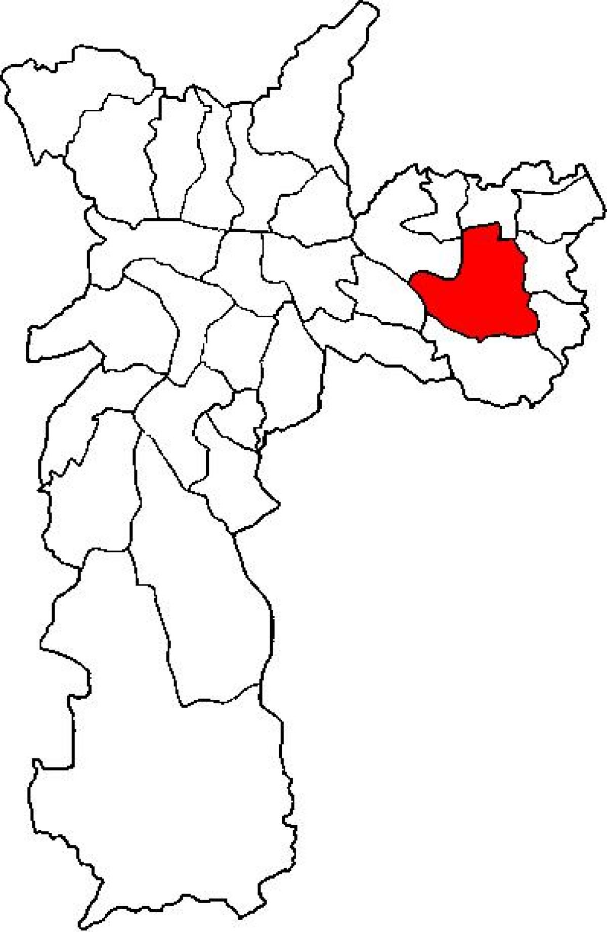 خريطة Itaquera الفرعية في محافظة ساو باولو