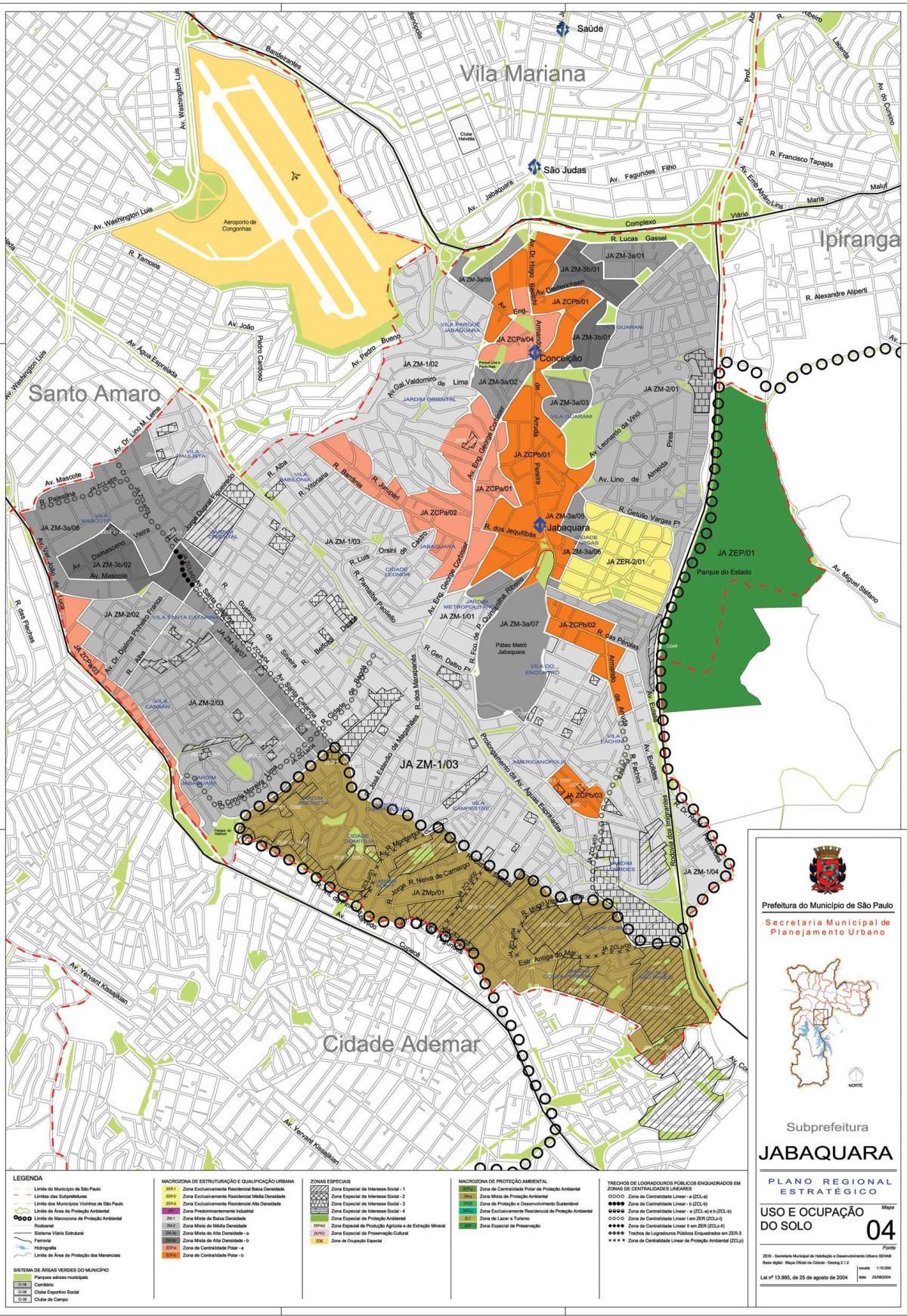 خريطة Jabaquara ساو باولو - الاحتلال التربة