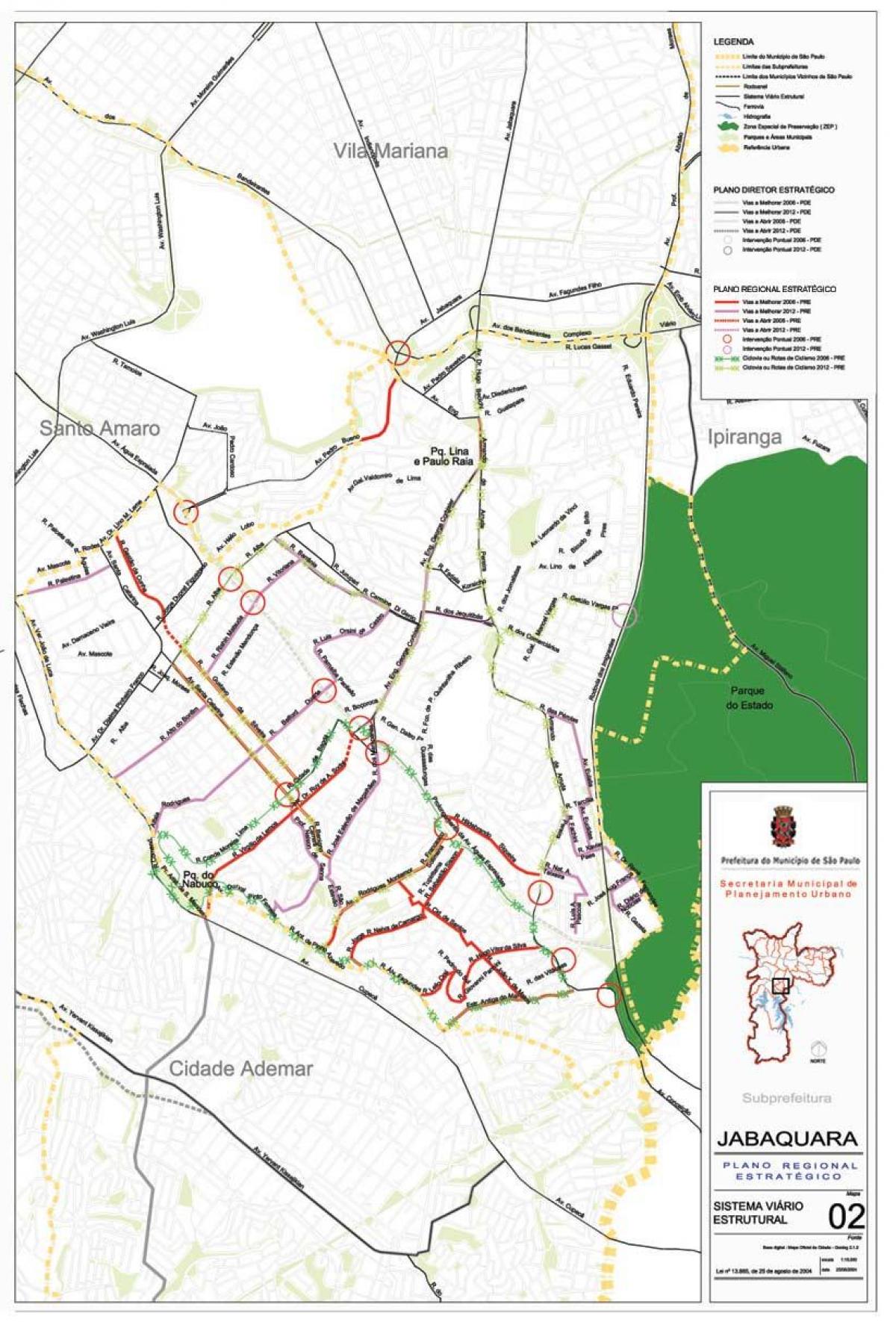 خريطة Jabaquara ساو باولو - الطرق