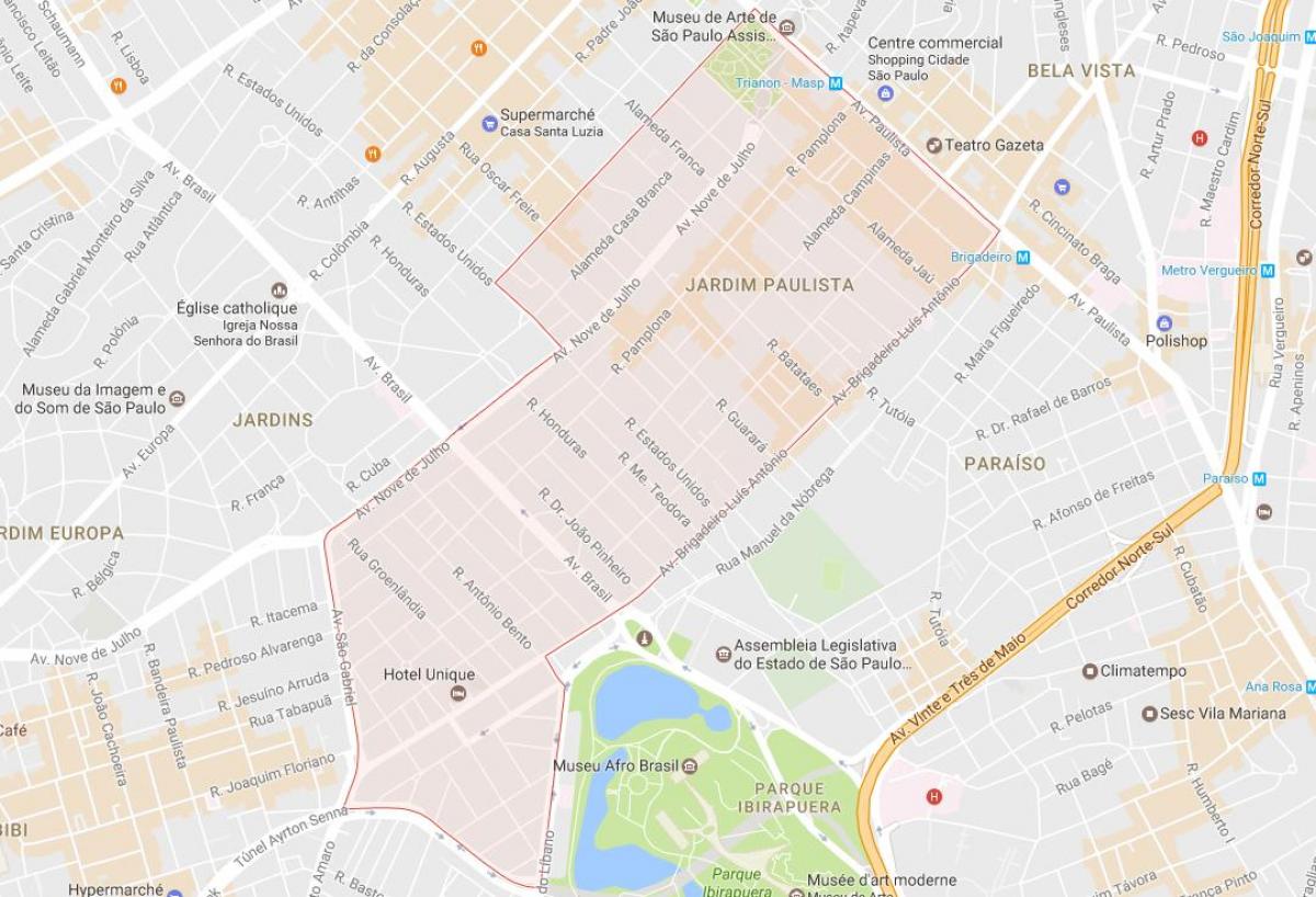 خريطة Jardim Paulista في مدينة ساو باولو