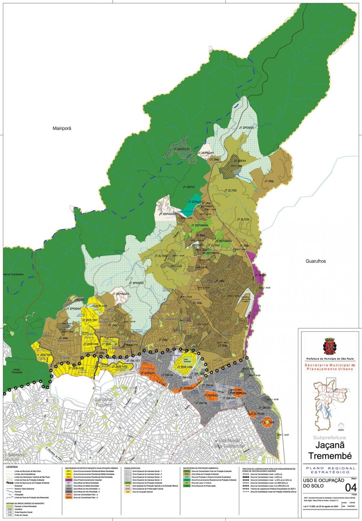 خريطة Jaçanã-ترممب ساو باولو - الاحتلال التربة