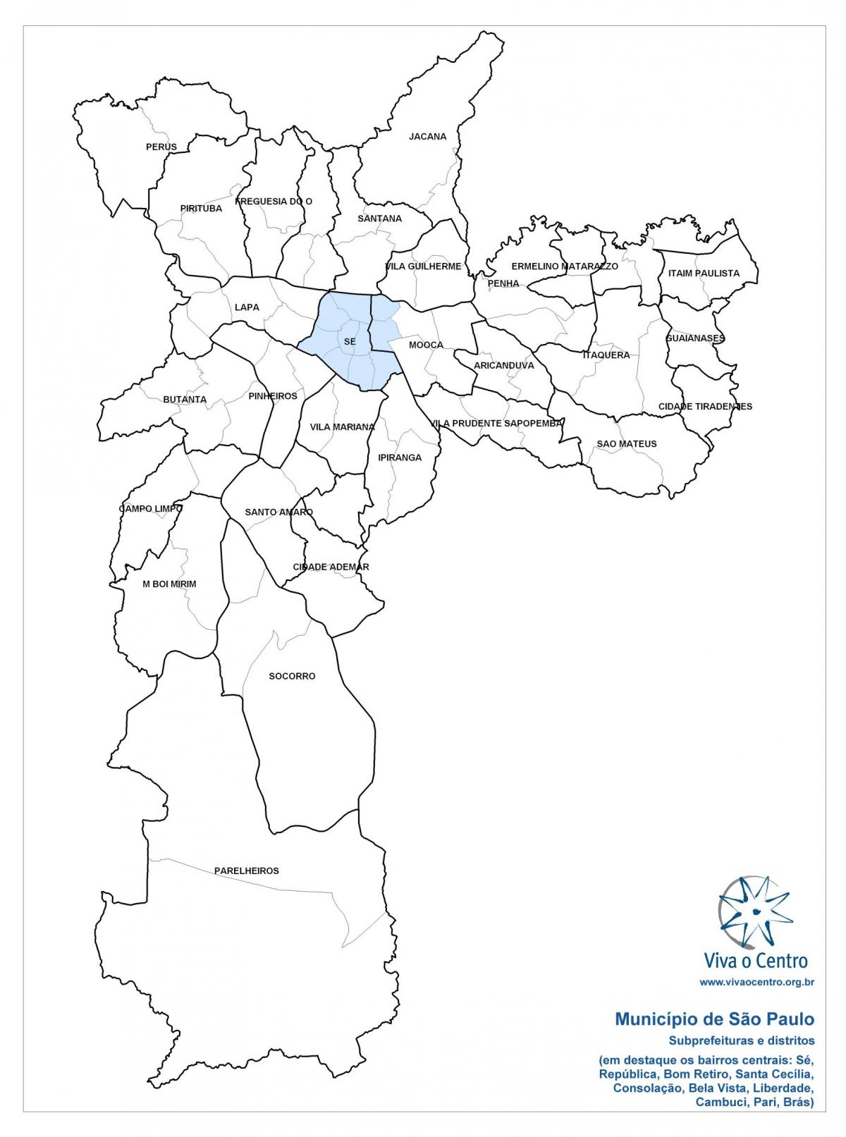 خريطة المنطقة المركزية ساو باولو