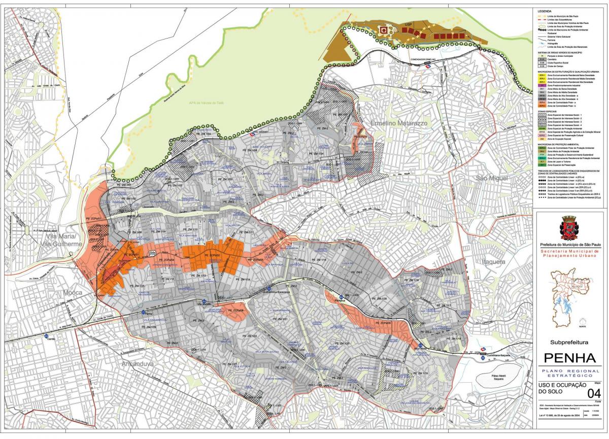 خريطة بنهه ساو باولو - الاحتلال التربة