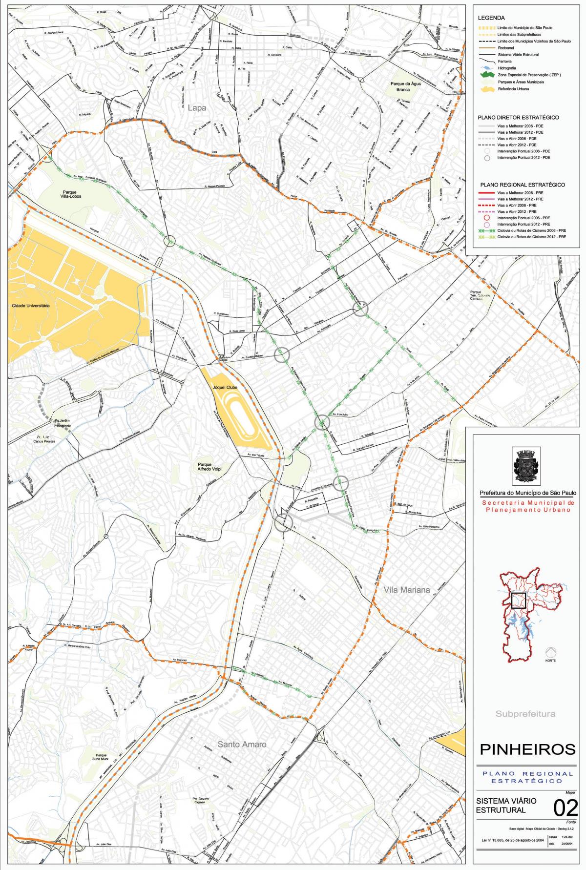 خريطة بينهيروس ساو باولو - الطرق