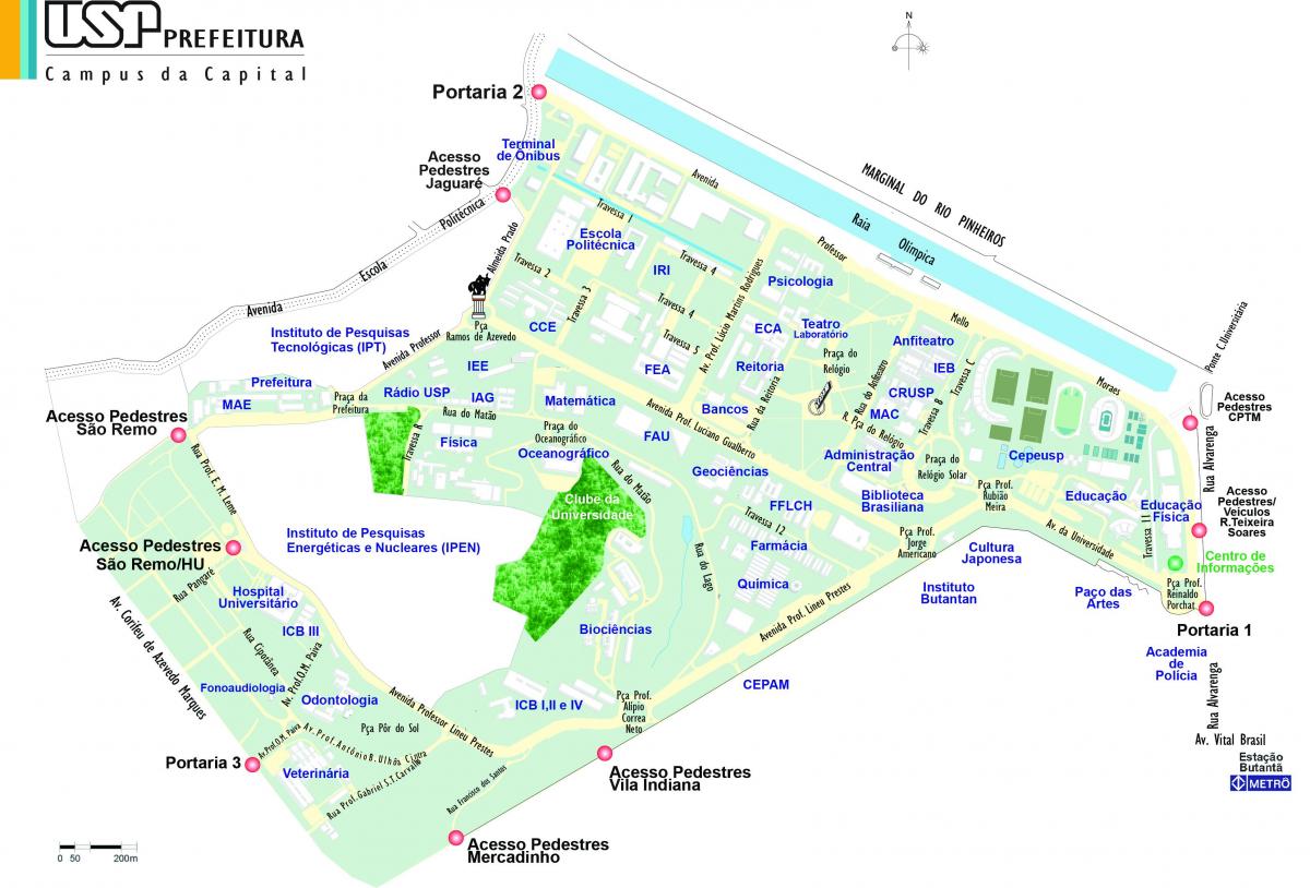 خريطة من جامعة ساو باولو - USP