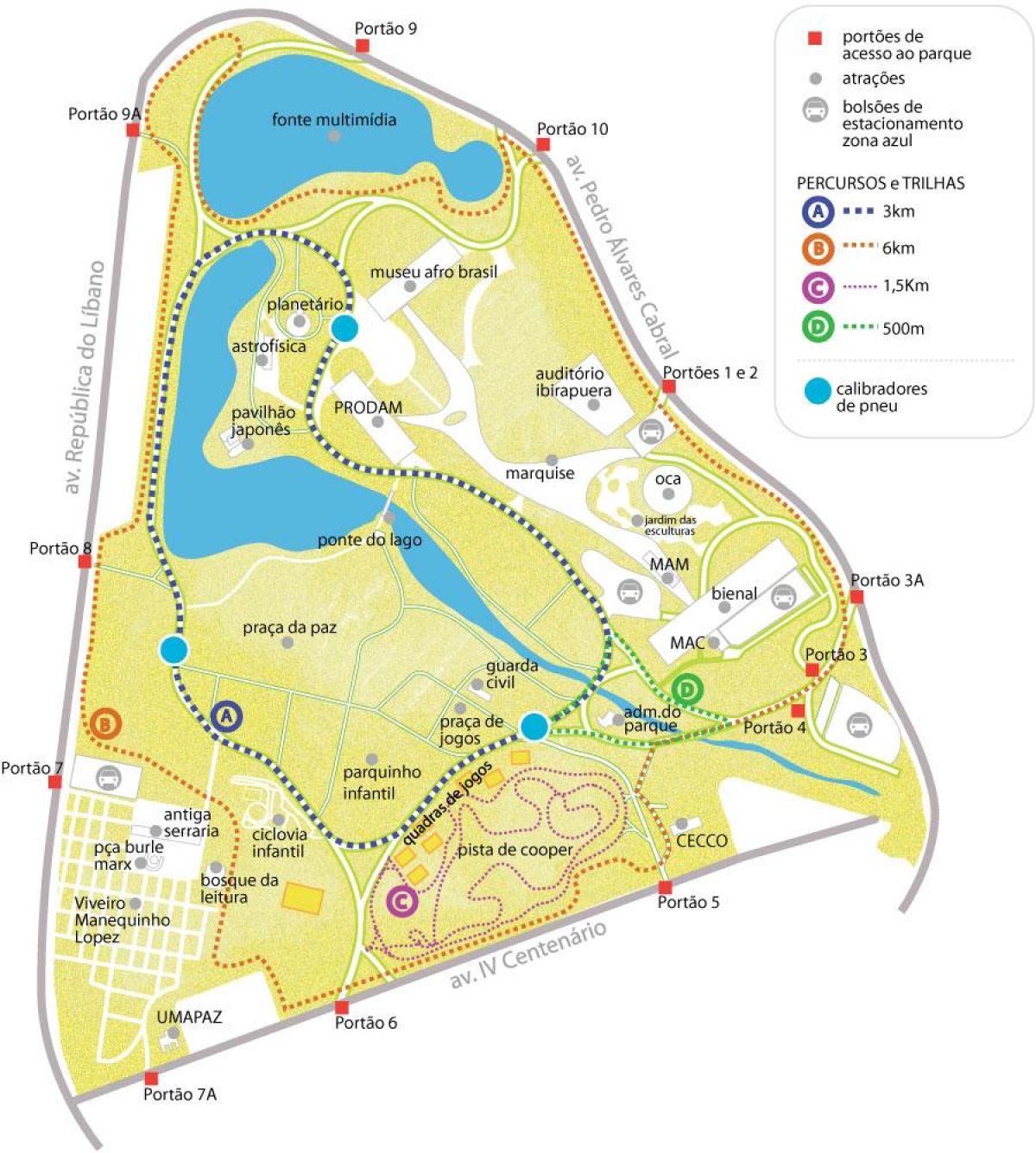 خريطة حديقة Ibirapuera