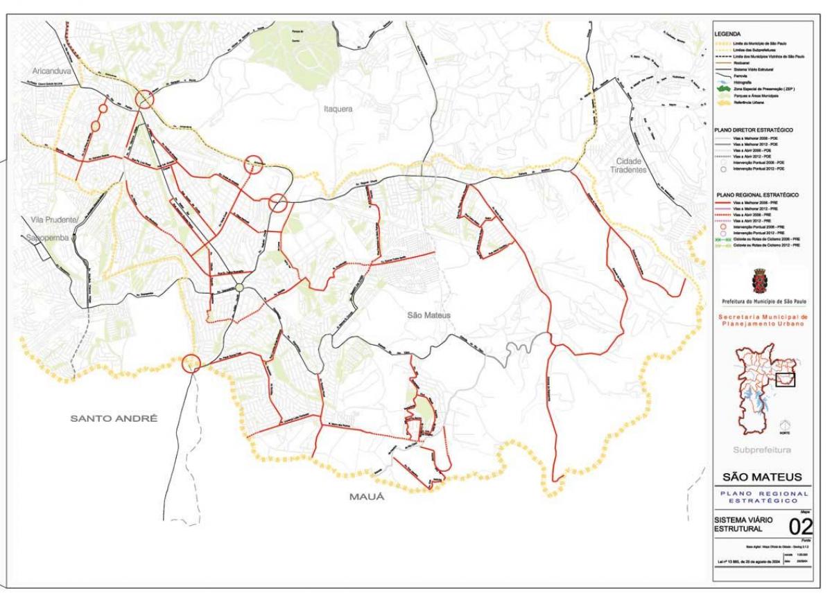 خريطة سان ماتوس ساو باولو - الطرق