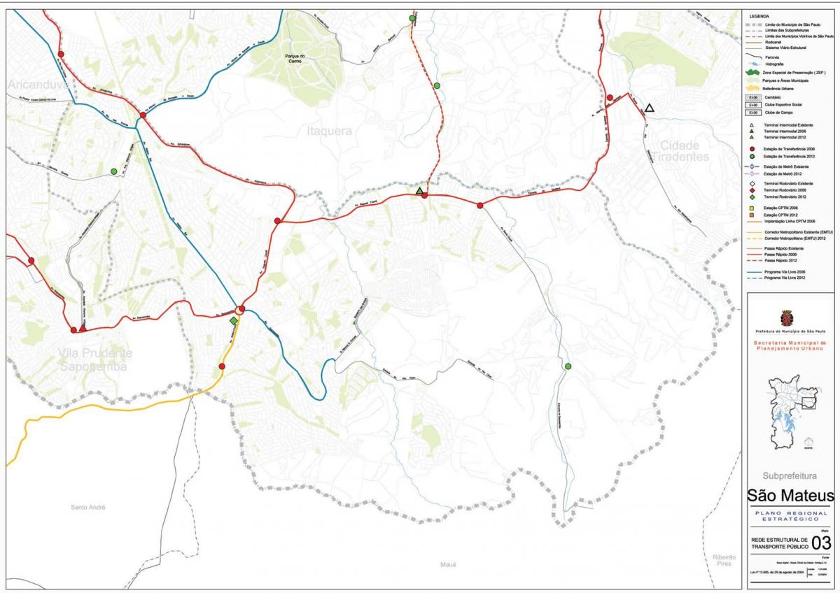 خريطة سان ماتوس ساو باولو - وسائل النقل العامة