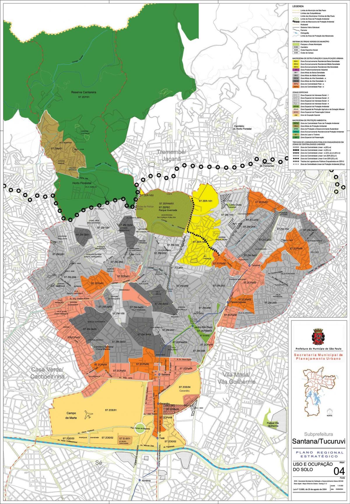 خريطة سانتانا ساو باولو - الاحتلال التربة