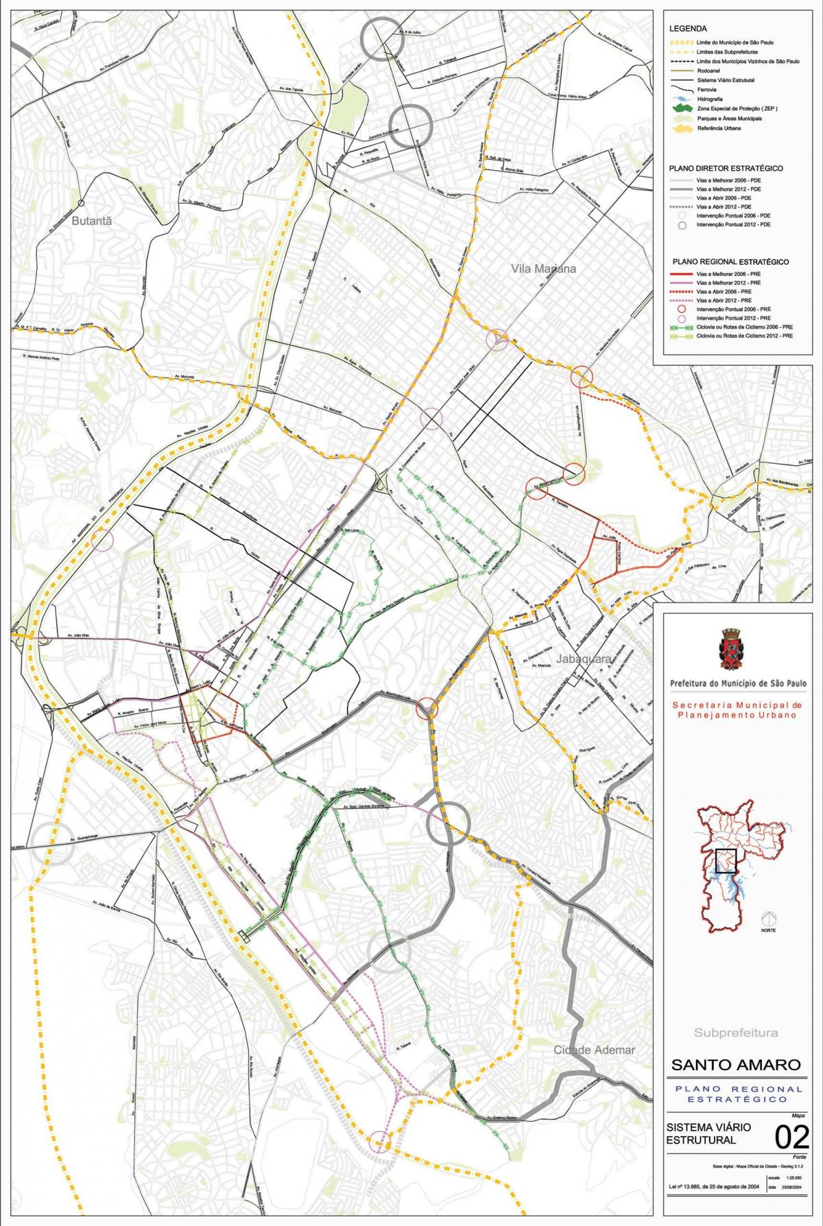 خريطة سانتو امارو ساو باولو - الطرق