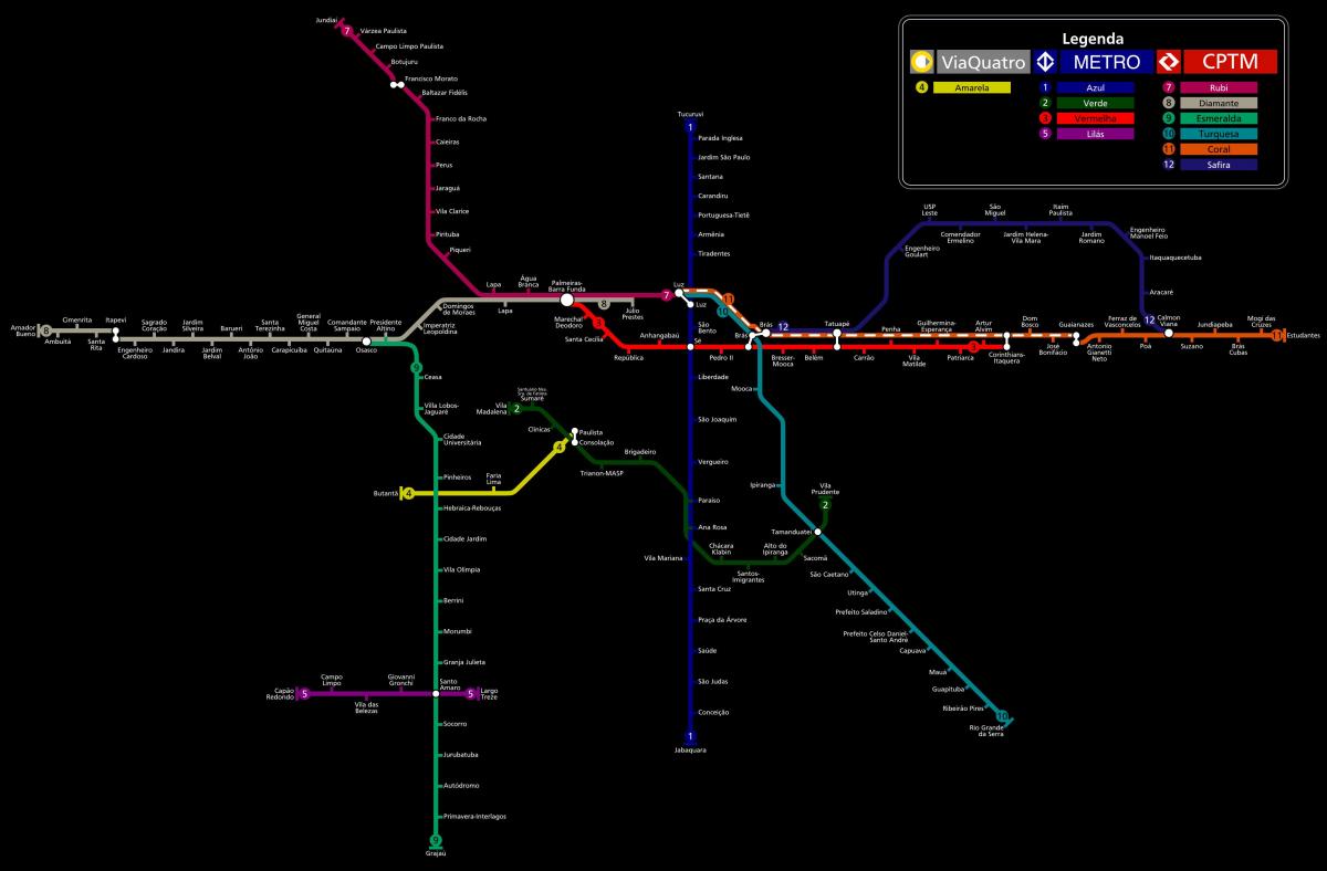 خريطة ساو باولو CPTM مترو