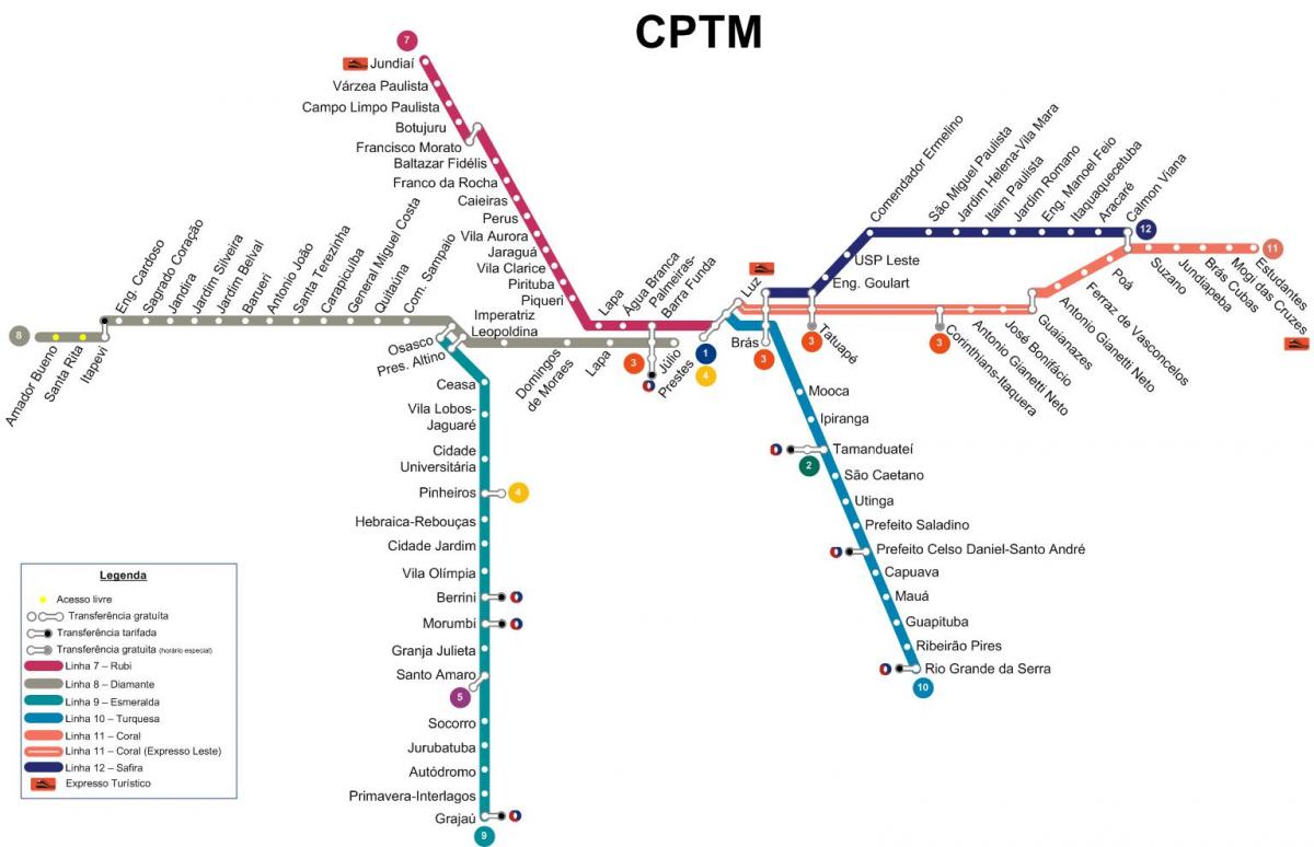 خريطة ساو باولو CPTM