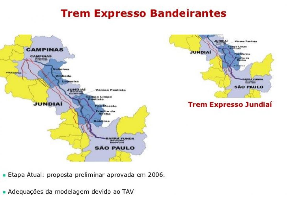 خريطة ساو باولو Expresso Bandeirantes