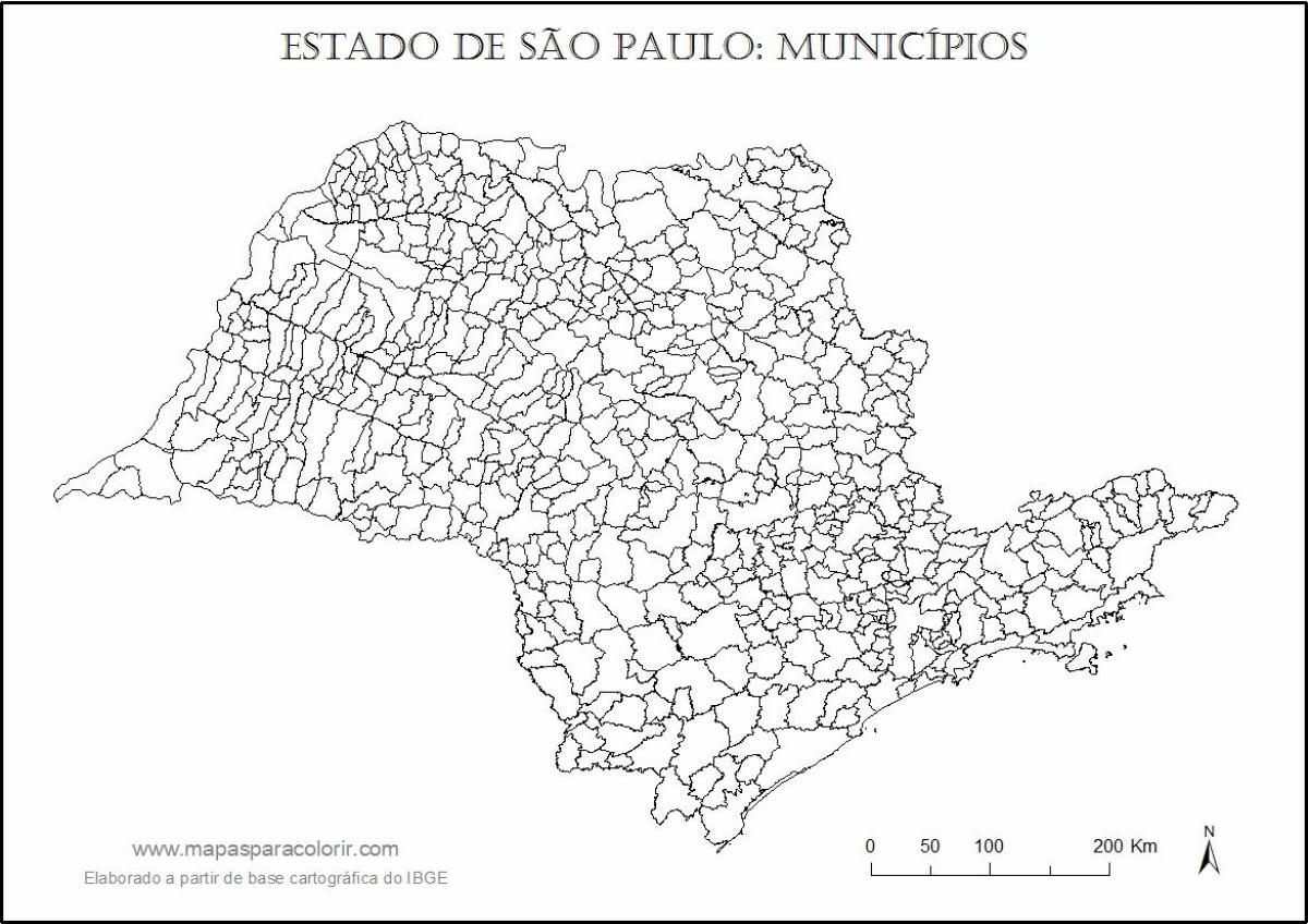 خريطة ساو باولو العذراء - البلديات