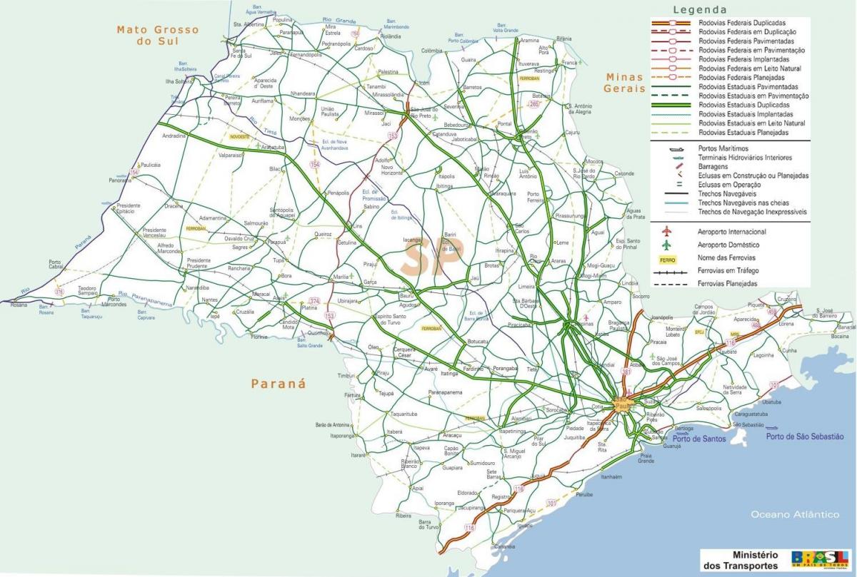 خريطة ساو باولو الطرق السريعة