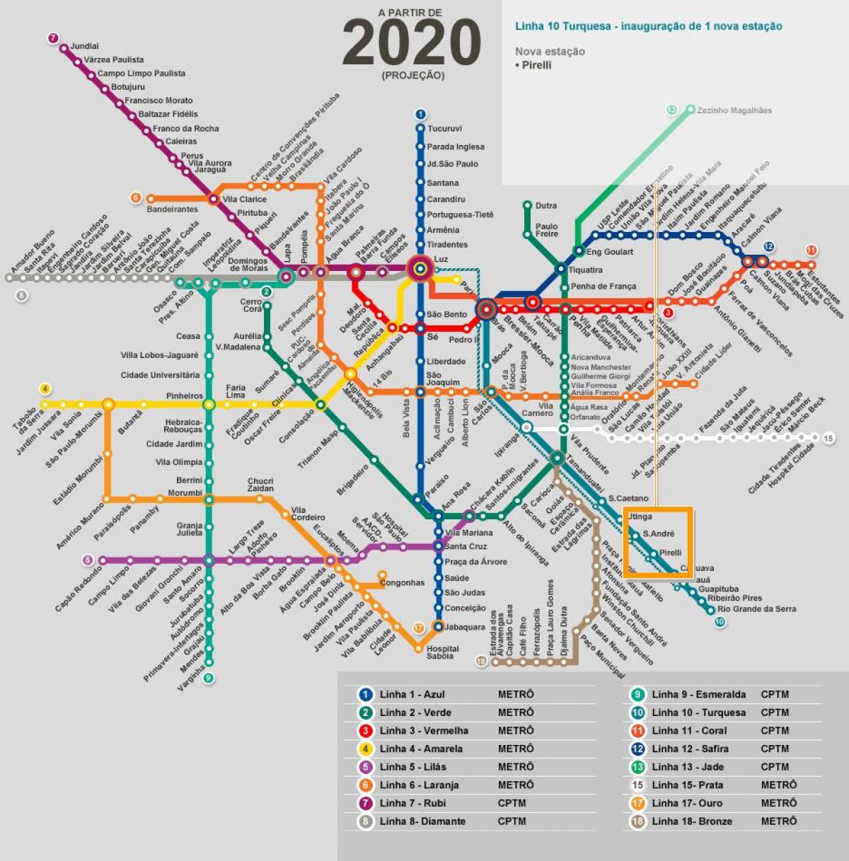 خريطة ساو باولو شبكة مترو