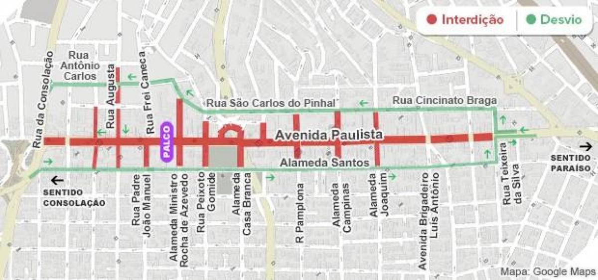 خريطة شارع باوليستا ساو باولو