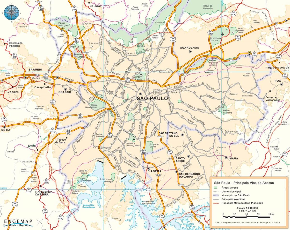 خريطة الوصول إلى الطرق ساو باولو