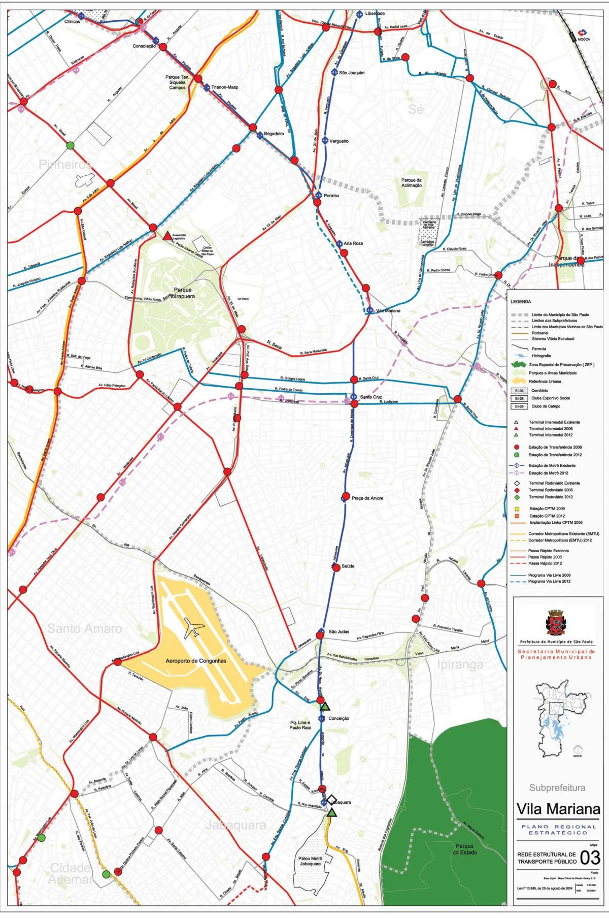 خريطة فيلا ماريانا ساو باولو - وسائل النقل العامة