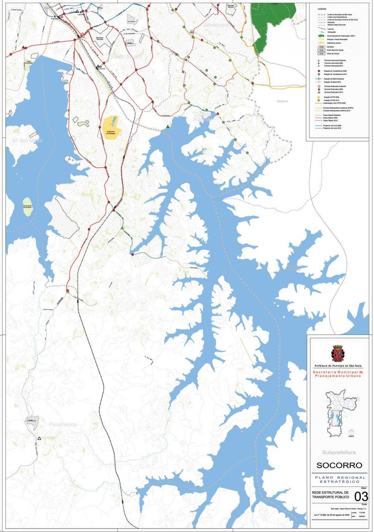 خريطة كابله دو سوكورو ساو باولو - وسائل النقل العامة