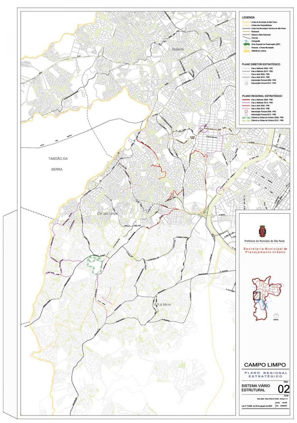 خريطة كامبو ليمبو ساو باولو - الطرق