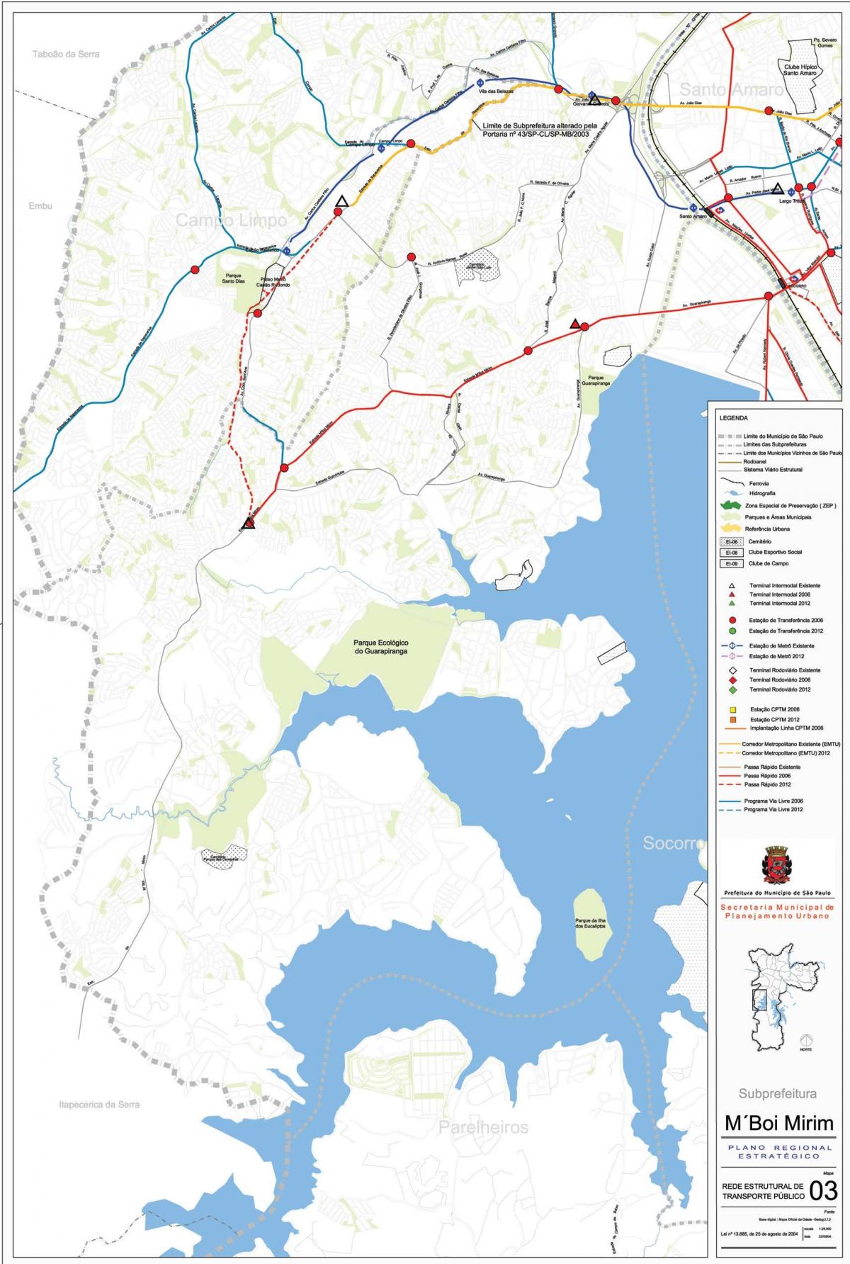 خريطة مبوي ميريم ساو باولو - وسائل النقل العامة