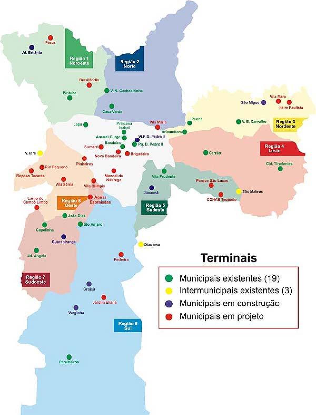 خريطة محطات الحافلات ساو باولو
