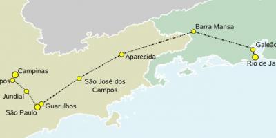 خريطة القطار فائق السرعة ساو باولو