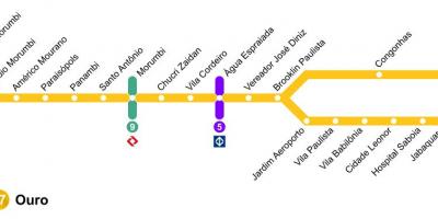خريطة ساو باولو monorail - سطر 17 - الذهب