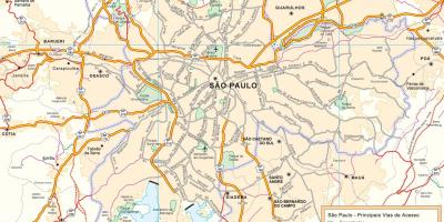 خريطة الوصول إلى الطرق ساو باولو