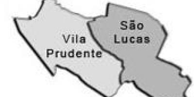 خريطة فيلا Prudente الفرعية.