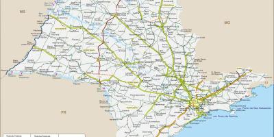 خريطة ولاية ساو باولو الطرق السريعة