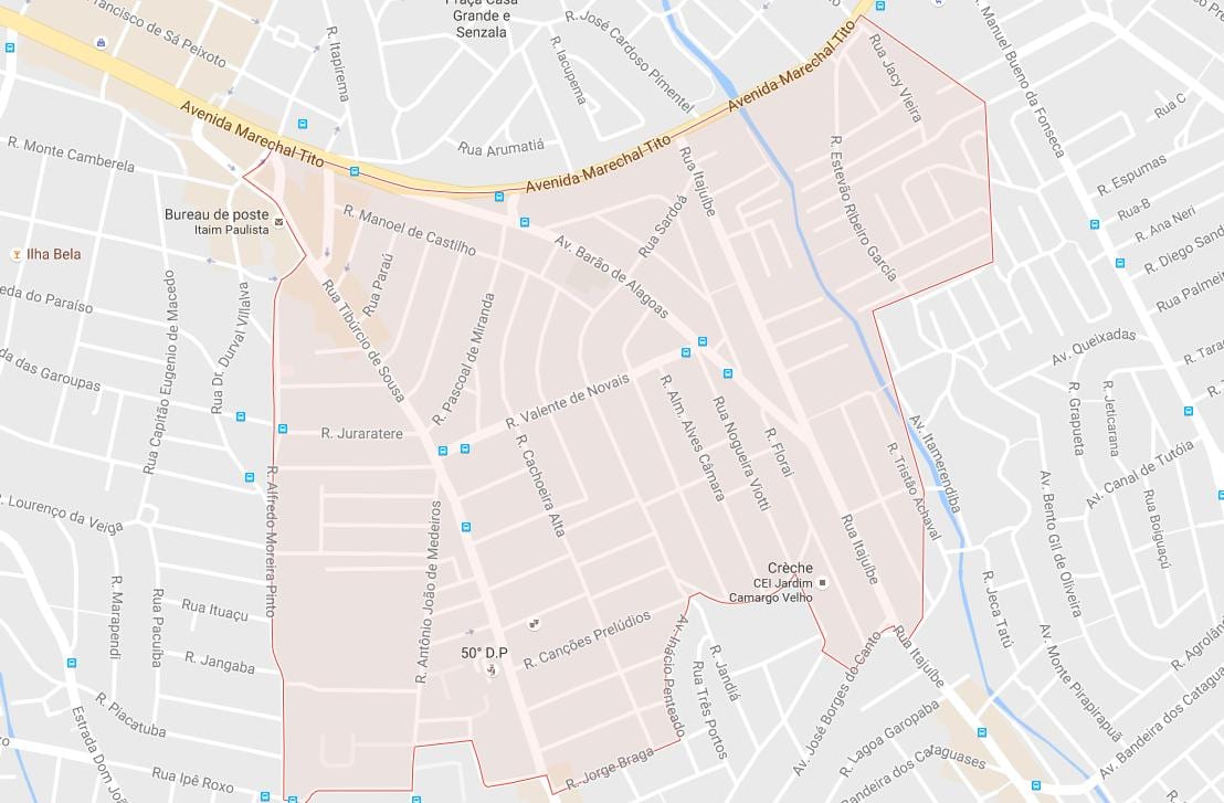 خريطة اتايم Paulista في مدينة ساو باولو