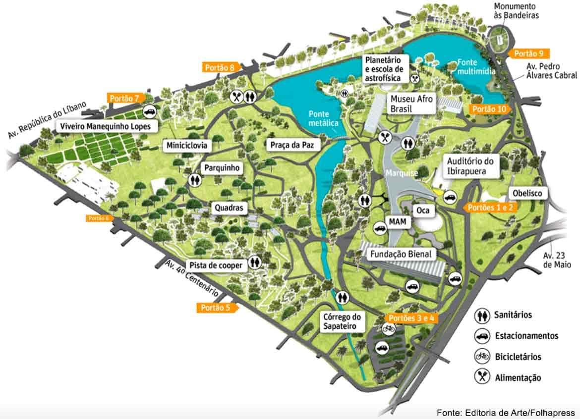 خريطة حديقة Ibirapuera ساو باولو