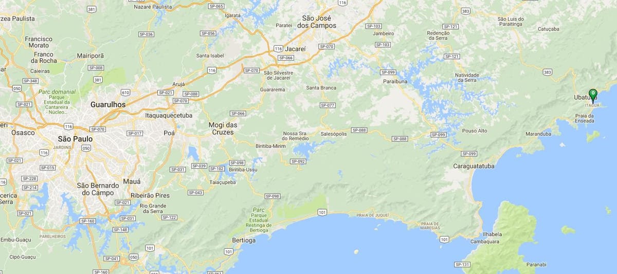 الخريطة شاطئ Itaguá