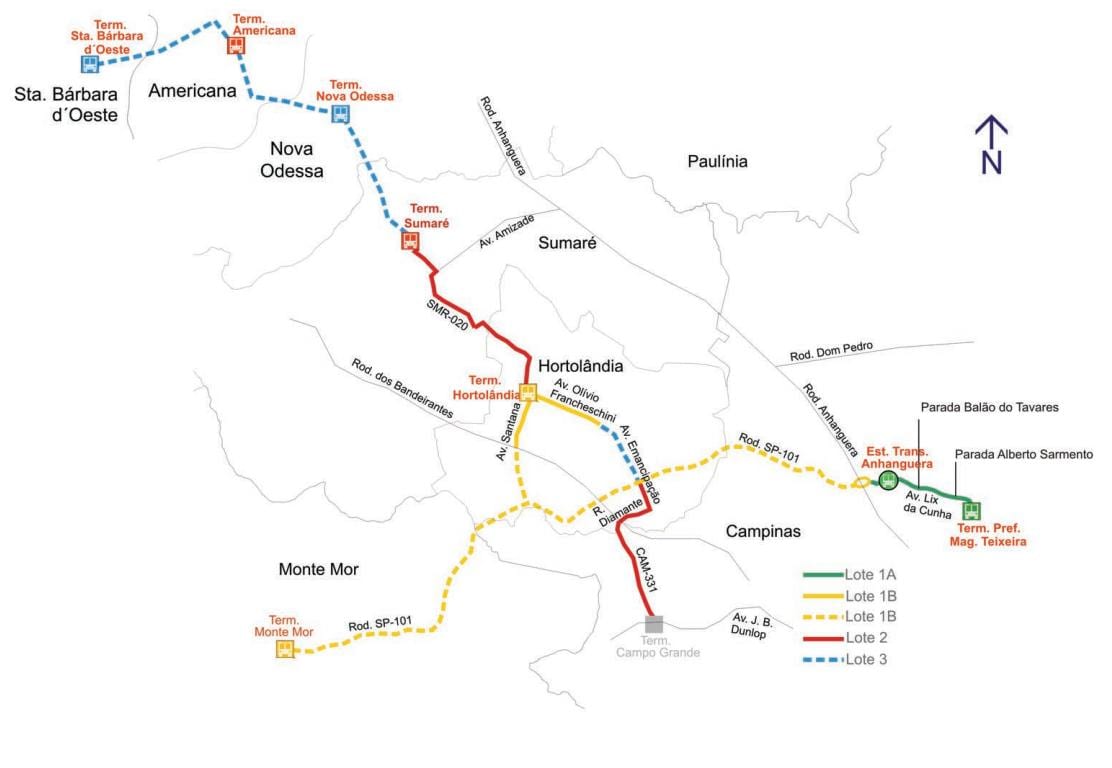 خريطة كوريدور metropolitano Noroeste