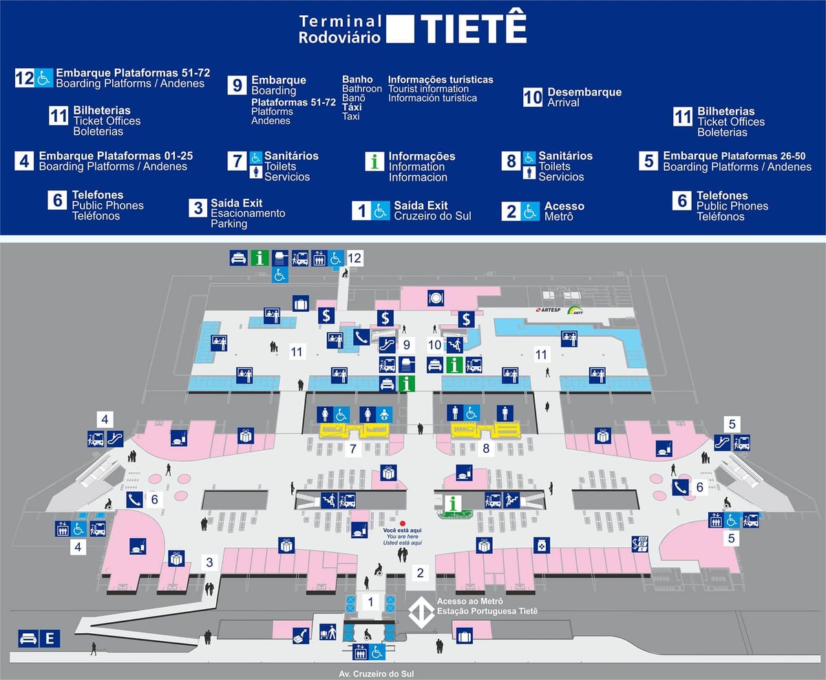 خريطة محطة حافلات Tietê