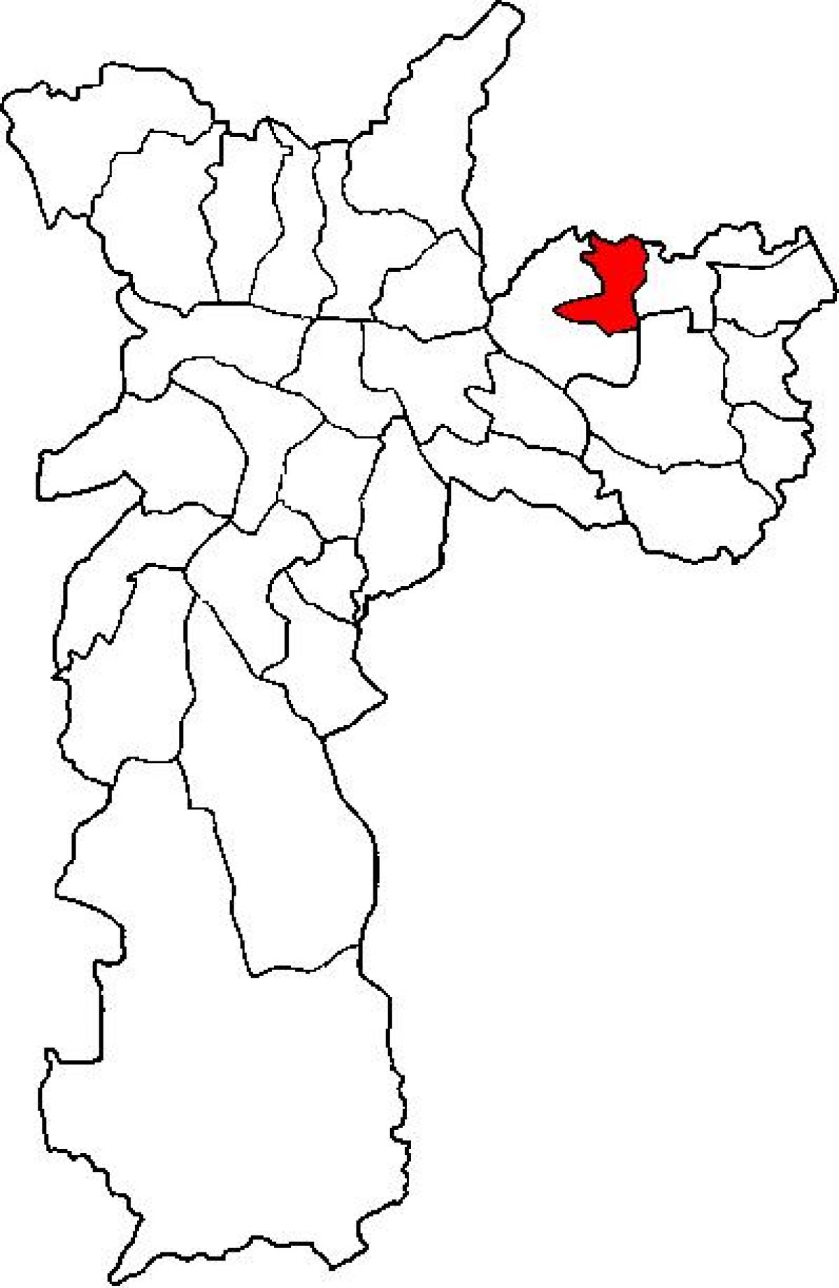خريطة Ermelino Matarazzo الفرعية في محافظة ساو باولو