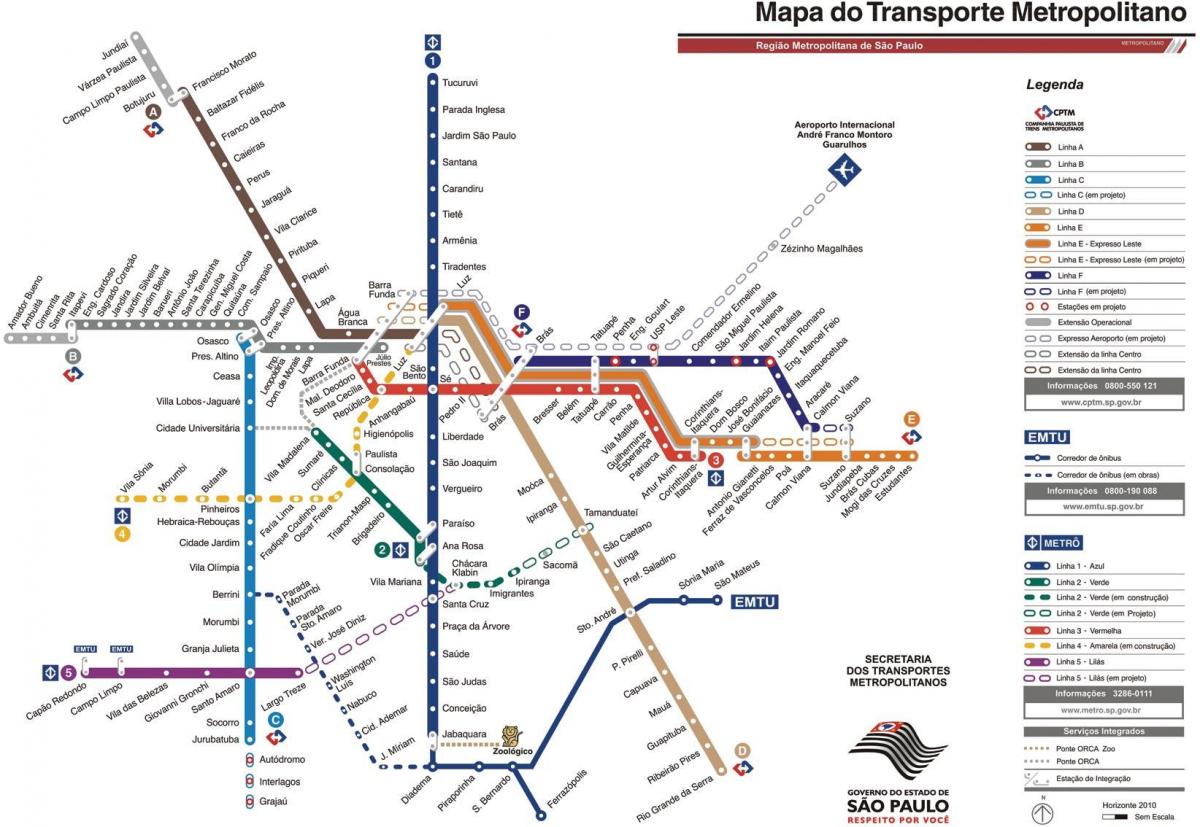 خريطة العاصمة النقل في ساو باولو