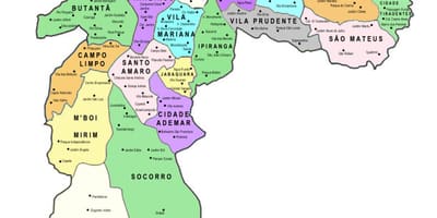 خريطة مقاطعات فرعية ساو باولو