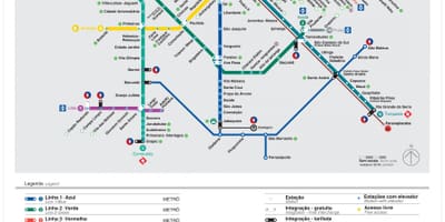 خريطة النقل ساو باولو - EMTU/SP - مترو الانفاق - CPTM