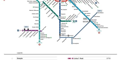 خريطة ساو باولو CPTM النقل
