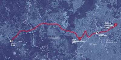 خريطة كوريدور BRT metropolitano Perimetral ألتو Tietê