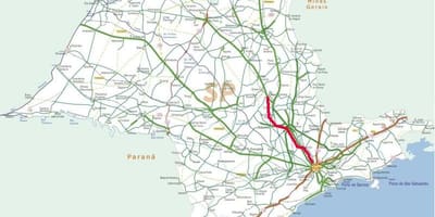 خريطة Bandeirantes السريع - SP 348
